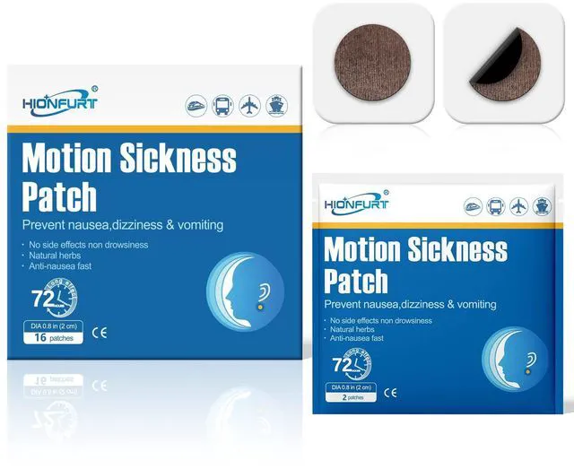 Main image of Hionfurt 16ct Motion Sickness Patches, Non-Drowsy Herbal Relief