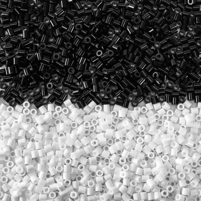 Main image of AUGSUN 1500Pcs Black White Fuse Beads, 5mm Melting Iron Beads