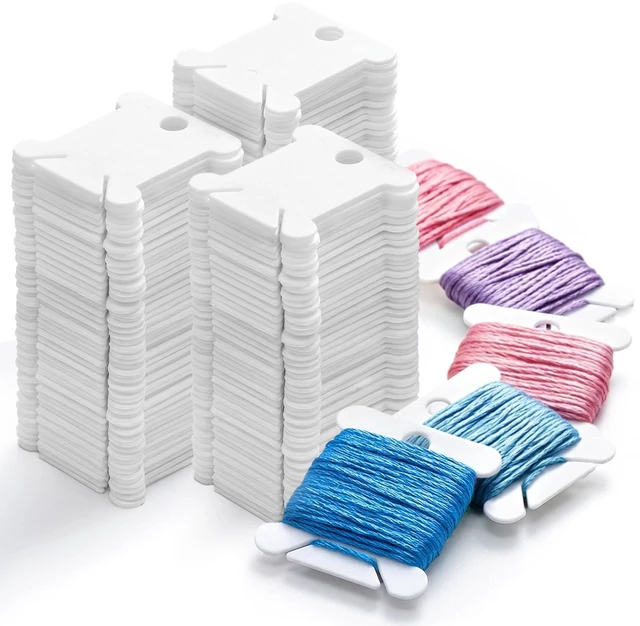 Main image of RAINFLOW 150Pcs Plastic Embroidery Floss Bobbins Thread Organizer Cards