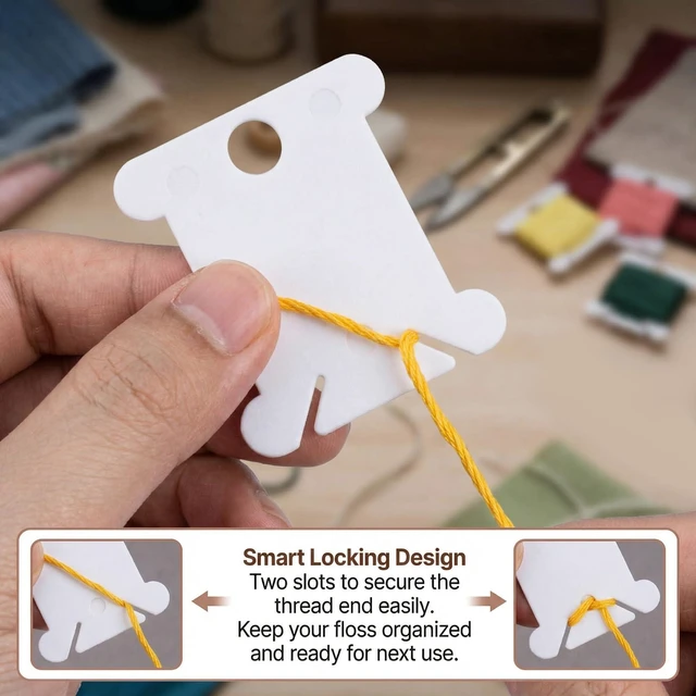 Alt view image 6 of 7 - RAINFLOW 150Pcs Plastic Embroidery Floss Bobbins Thread Organizer Cards