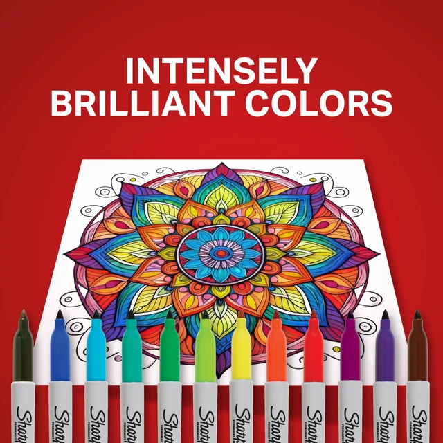 Alt view image 4 of 6 - Sharpie Permanent Markers, Fine Tip, 12 Count, Quick Drying, Fade Resistant, Arts & Crafts, Desk, Office Supplies