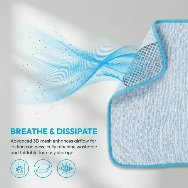 Alt view image 3 of 6 - Gel Free Ice Silk Self Cooling Mat for Dog, Cat, Small Pets