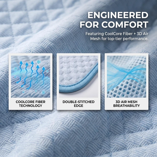 Alt view image 2 of 6 - Gel Free Ice Silk Self Cooling Mat for Dog, Cat, Small Pets