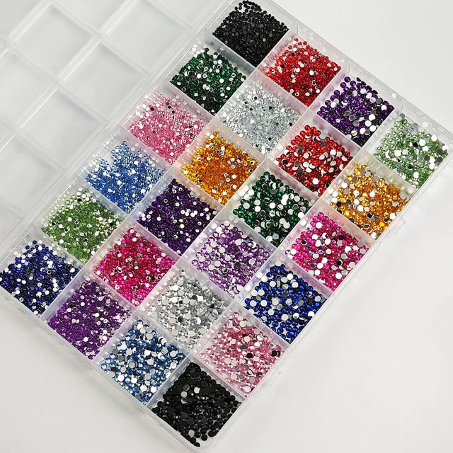 Alt view image 4 of 7 - 6000Pcs Resin Jelly Rhinestones 2mm 3mm Mixed-Color Flatback Gems with 2 Pcs B7000 Fabric Glue for DIY Crafts Clothing Tumblers Decor Nail Art Makeup
