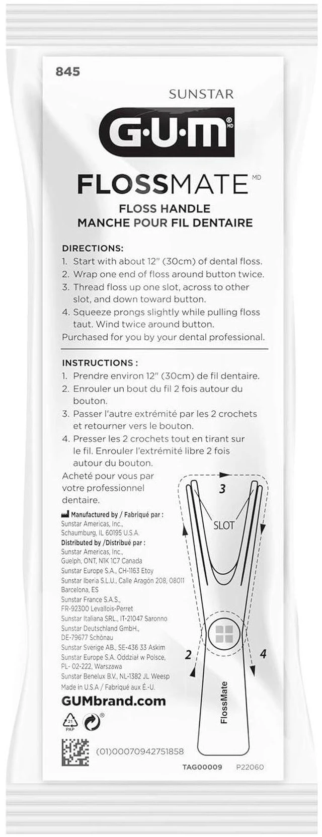 Alt view image 3 of 4 - GUM Flossmate Reusable Floss Handle, Environmentally Friendly Dental Floss Picks for Plaque Removal and Gum Health, Pack of 1