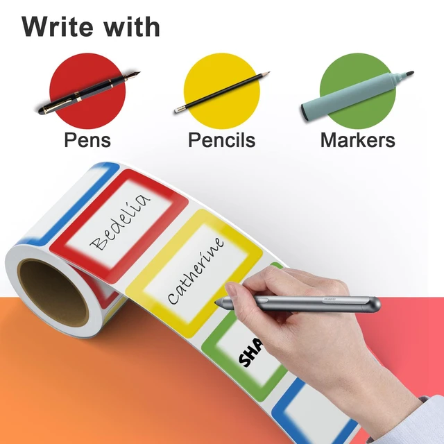 Alt view image 6 of 7 - MFLABEL Colorful Plain Name Tag Labels - 200 Stickers, 3.5 x 2.25 Inch, for Office, Meetings, School, Home, Events & Parties
