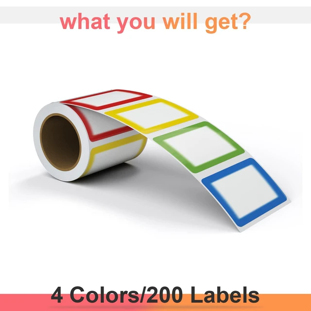 Alt view image 7 of 7 - MFLABEL Colorful Plain Name Tag Labels - 200 Stickers, 3.5 x 2.25 Inch, for Office, Meetings, School, Home, Events & Parties