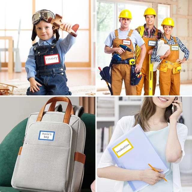 Alt view image 4 of 7 - MFLABEL Colorful Plain Name Tag Labels - 200 Stickers, 3.5 x 2.25 Inch, for Office, Meetings, School, Home, Events & Parties