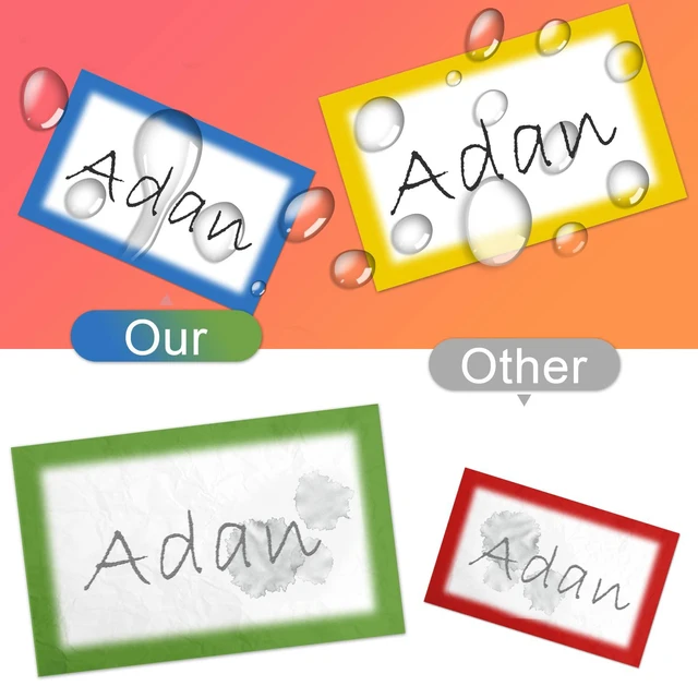 Alt view image 5 of 7 - MFLABEL Colorful Plain Name Tag Labels - 200 Stickers, 3.5 x 2.25 Inch, for Office, Meetings, School, Home, Events & Parties