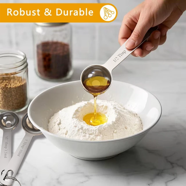 Alt view image 3 of 6 - Tiluck Stainless Steel Measuring Cups and Spoons Set Coffee Scoop Spoon