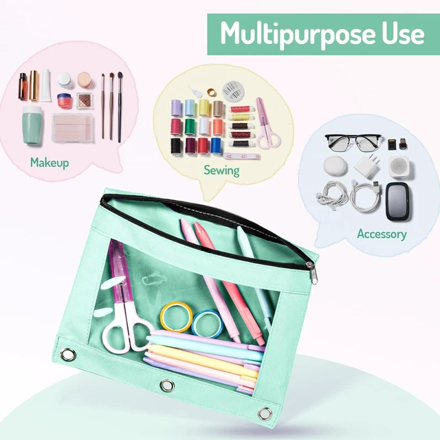 Alt view image 5 of 7 - Forvencer Pastels Pencil Pouch for 3 Ring Binder, Cute Pen Bag