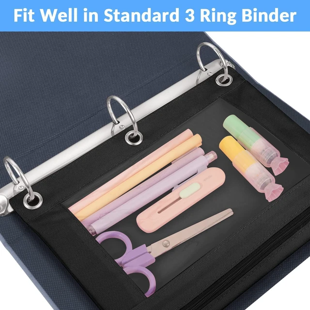 Alt view image 2 of 7 - Sooez 2 Pack Pencil Pouch for 3 Ring Binder
