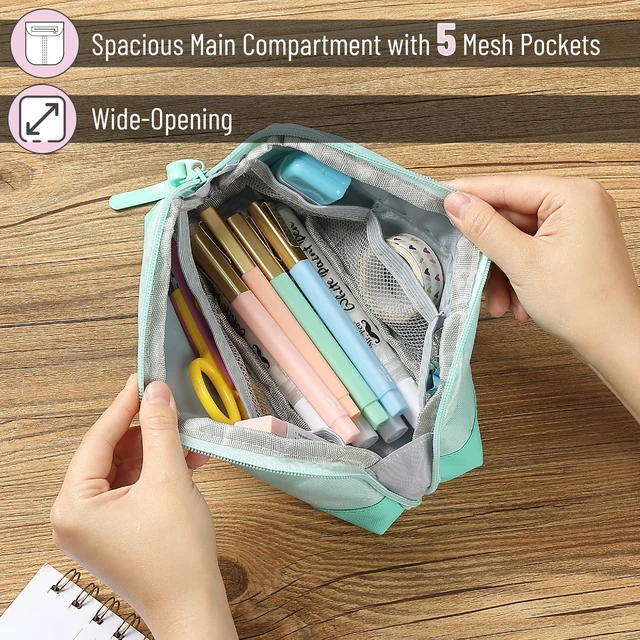 Alt view image 3 of 6 - Mr. Pen Wide-Opening Pencil Case, Triangle Design
