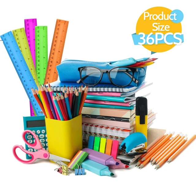 Alt view image 4 of 7 - 7PCS Clear Plastic Ruler 12 Inch, Assorted Colors, for School Home Office