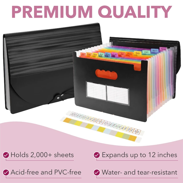 Alt view image 4 of 7 - Mr. Pen Accordion File Organizer, Expanding File Folder with 12 Pockets