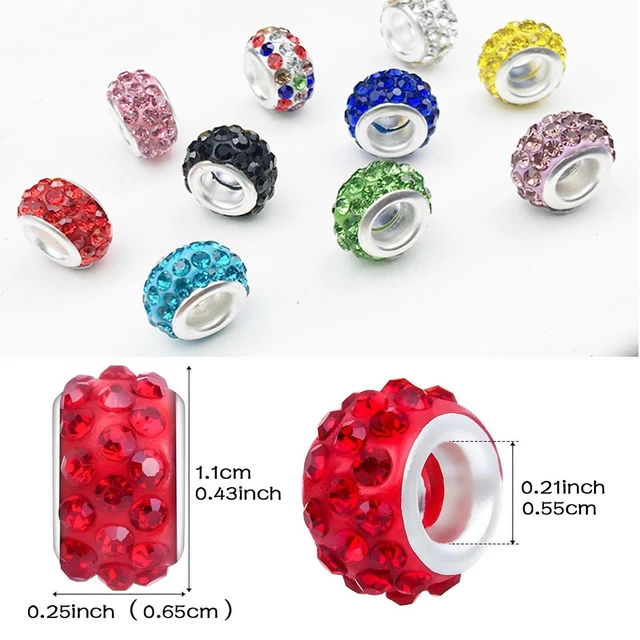 Alt view image 6 of 7 - 50PCS Large Hole Rhinestone European Crystal Charm Beads