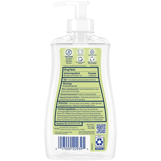 Alt view image 6 of 6 - Dial Antibacterial Defense Liquid Hand Soap + Aloe, 11 Fl Oz (Pack of 4), White Tea Scent, Dermatologist-Tested, Gentle Formula