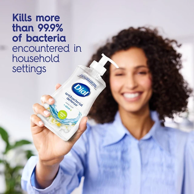 Alt view image 3 of 6 - Dial Antibacterial Defense Liquid Hand Soap + Aloe, 11 Fl Oz (Pack of 4), White Tea Scent, Dermatologist-Tested, Gentle Formula