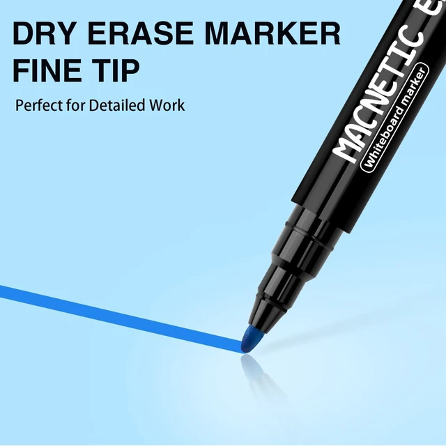 Alt view image 4 of 7 - Magnetic Dry Erase Markers Fine Tip, 12 Colors, Low Odor, with Eraser Cap