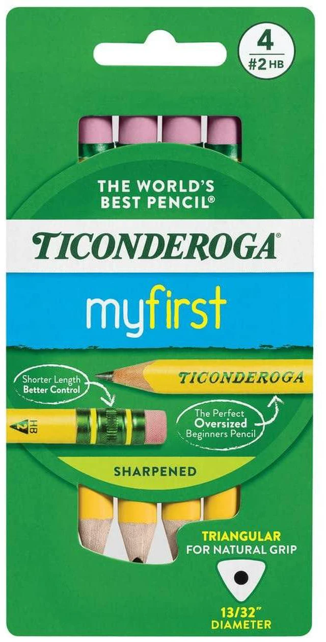 Main image of Ticonderoga My First Short Triangular Wood-Cased Pencils, #2 HB Soft