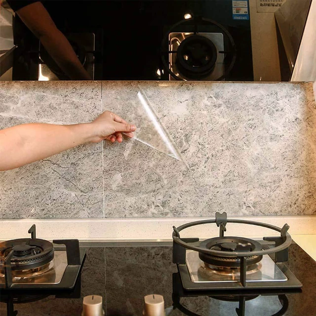 Main image of Transparent Kitchen Oil Proof Backsplash Wall Protector Sticker