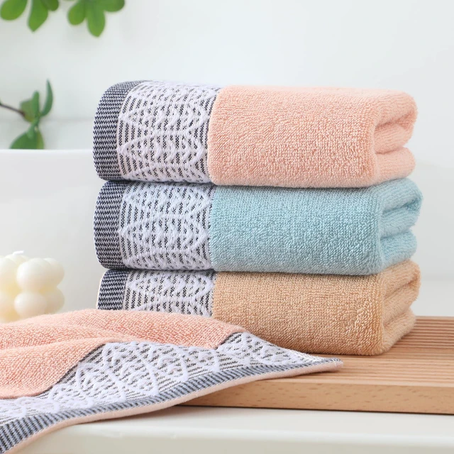 Alt view image 4 of 5 - 3 Pack Cotton Hand Towels, Leaf Print Decorative Soft