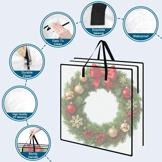 Alt view image 6 of 6 - 26" Wreath Storage Bag, Clear Container