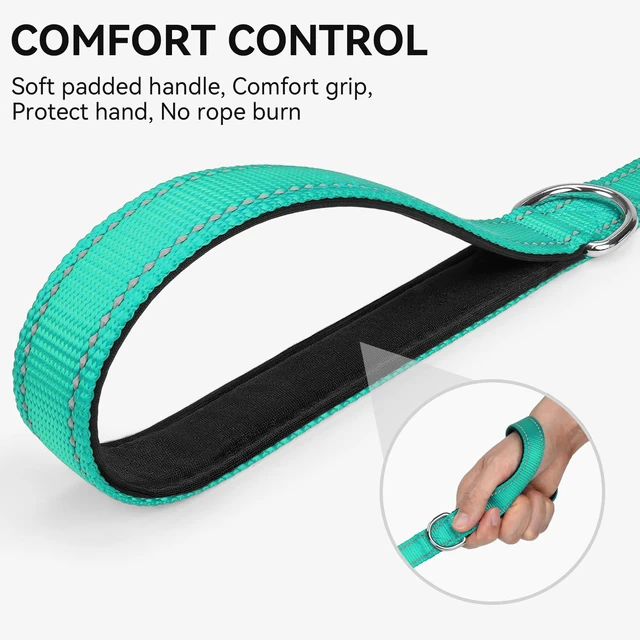 Alt view image 4 of 6 - Joytale Reflective Dog Leash 6FT x 1In for Medium & Large Dogs, Turquoise