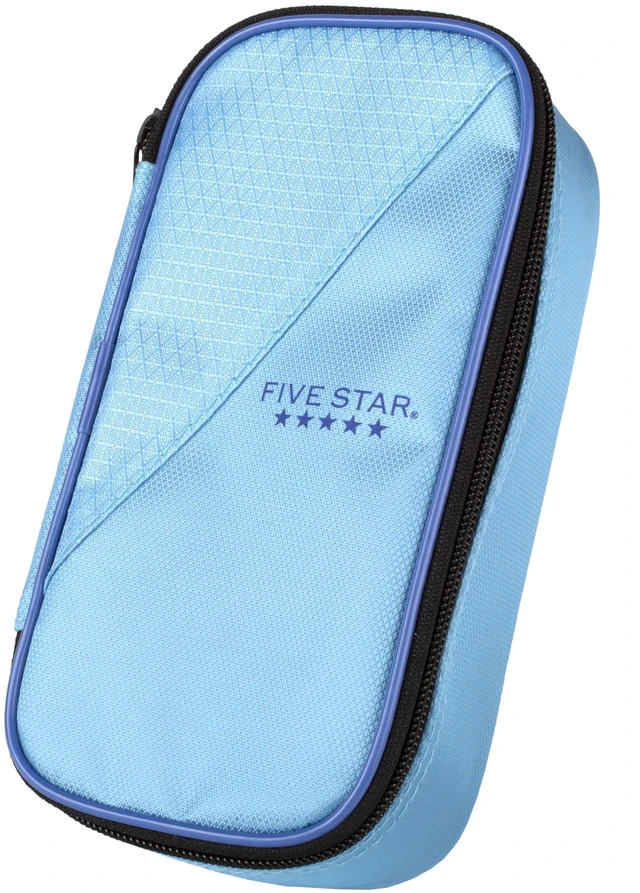 Main image of Five Star High-Capacity Zipper Pencil Pouch & Storage Organizer for School Supplies, Earbuds, Chargers, Cables & Makeup, Blue/Denim (500212F-ECM)
