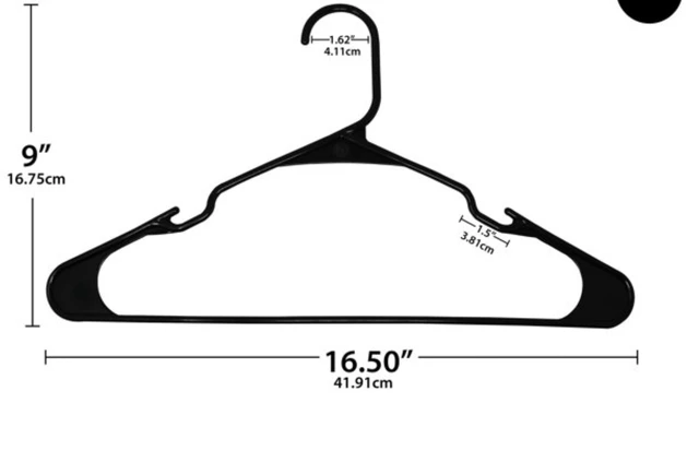 Alt view image 3 of 6 - Mainstays Black Plastic Clothes Hangers, 50-Count