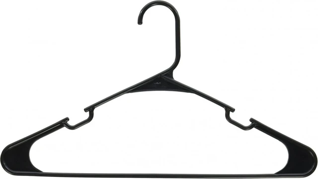 Alt view image 4 of 6 - Mainstays Black Plastic Clothes Hangers, 50-Count