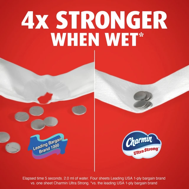 Alt view image 5 of 5 - Charmin Ultra Strong Toilet Paper 4 Mega Rolls, 220 Sheets per Roll
