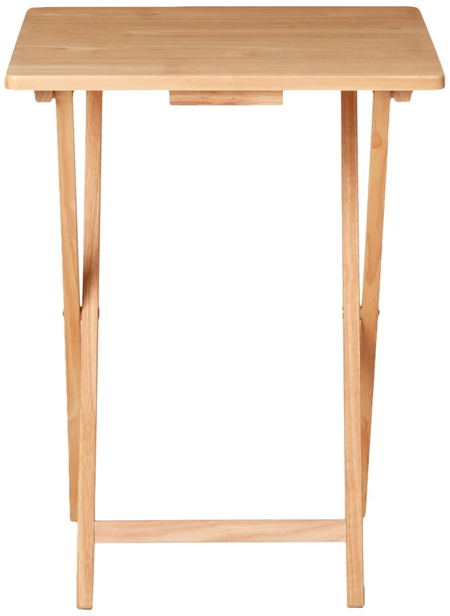 Alt view image 2 of 6 - Mainstays Rubberwood Folding TV Tray Table, Natural