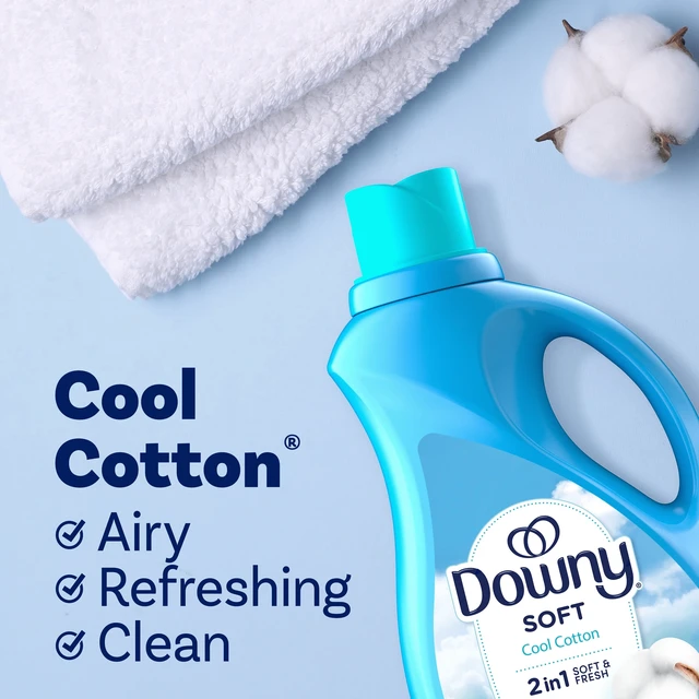 Alt view image 3 of 5 - Downy Liquid Laundry Fabric Softener and Conditioner, 44 fl oz, 60 Loads, Cool Cotton Scent