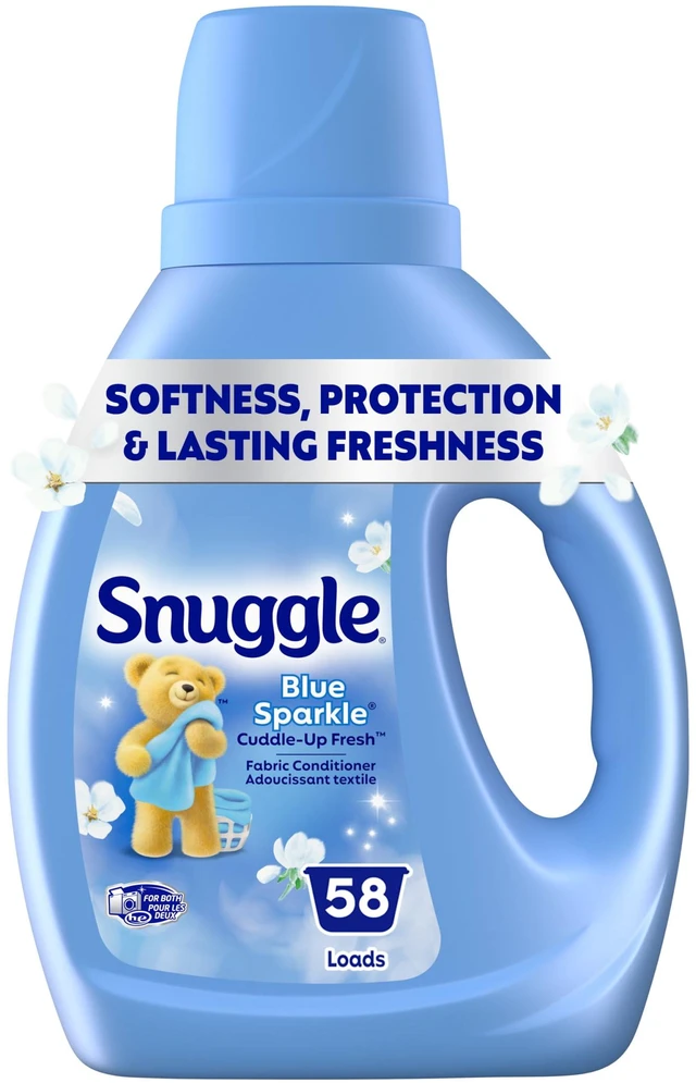 Main image of Snuggle Liquid Fabric Softener, 39.4 oz, 58 Loads, Cuddle-Up Fresh Blue Sparkle