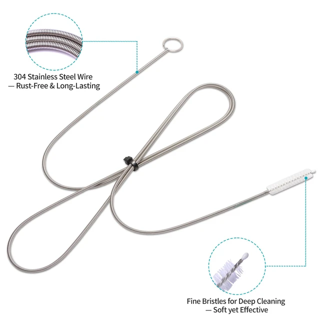 Alt view image 4 of 7 - 2 Packs 64 Inches Flexible Drain Cleaner Brush, Extra Long Sunroof Cleaning Tool, Premium Tube Cleaner for Dishwasher Drain Hose, Bathroom