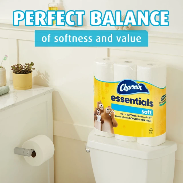 Alt view image 4 of 6 - Charmin Essentials Soft Toilet Paper 6 Mega Rolls, 330 Sheets per Roll