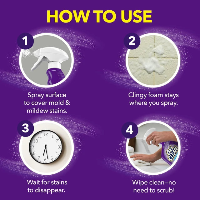 Alt view image 5 of 5 - OxiClean Plus Bleach, No Drip Foam, Mold & Mildew Bathroom Stain Remover, 30oz