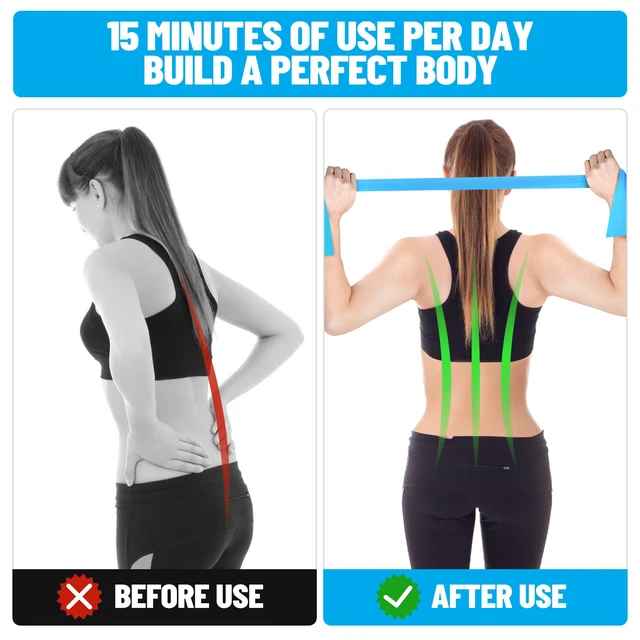 Alt view image 3 of 6 - Resistance Bands for Strength Training, Yoga, Pilates, Stretching, Recovery - Elastic Exercise Bands for Home Gym