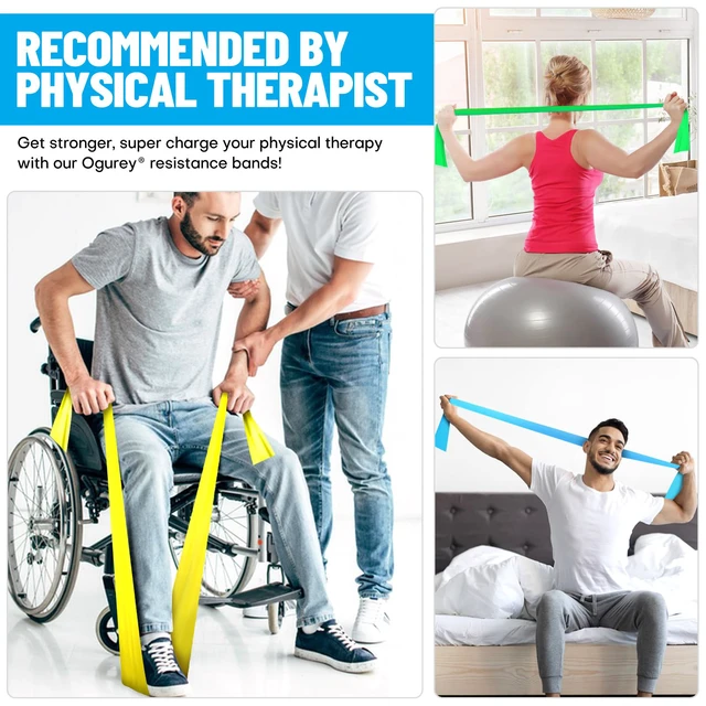 Alt view image 2 of 6 - Resistance Bands for Strength Training, Yoga, Pilates, Stretching, Recovery - Elastic Exercise Bands for Home Gym