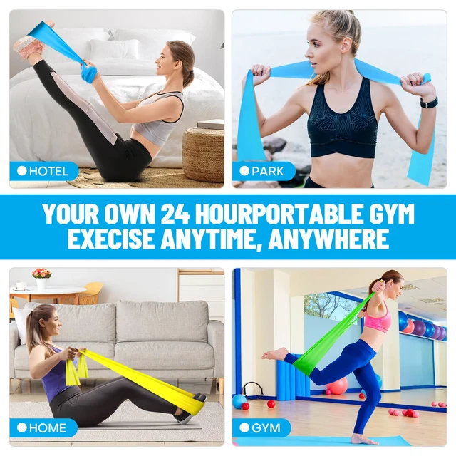 Alt view image 4 of 6 - Resistance Bands for Strength Training, Yoga, Pilates, Stretching, Recovery - Elastic Exercise Bands for Home Gym