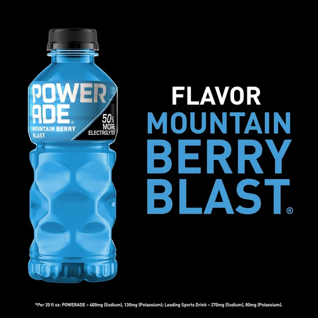 Alt view image 4 of 6 - POWERADE Mountain Berry Blast Electrolyte Drink, 20oz, 8 Pack