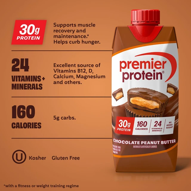 Alt view image 5 of 6 - Premier Protein 30g High Protein Shake Chocolate Peanut Butter 4 Pack