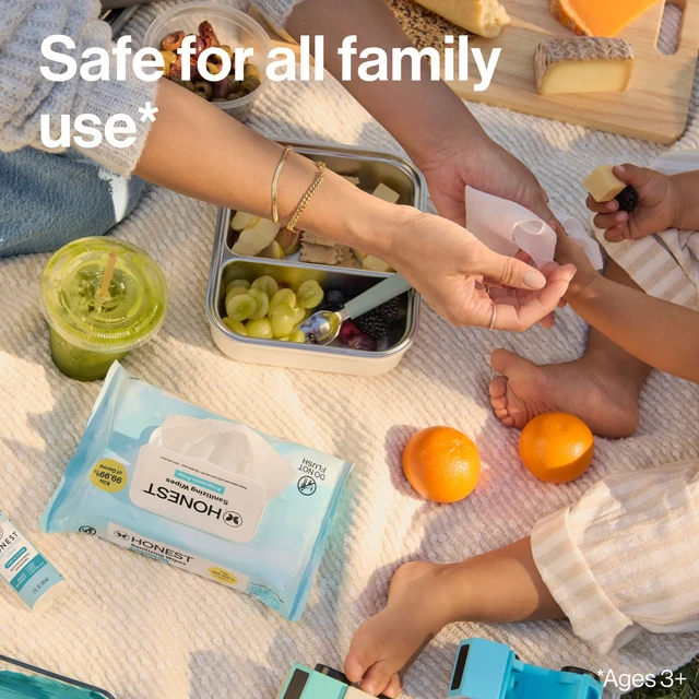 Alt view image 3 of 6 - The Honest Company Sanitizing Alcohol Wipes, Fragrance Free, Antibacterial with Aloe, Kills 99.99% of Germs, 50 Count