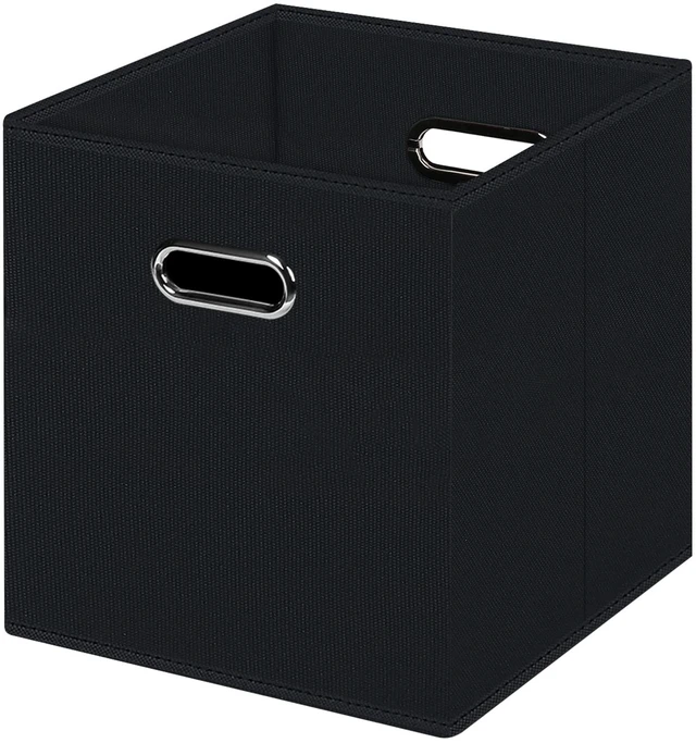 Main image of Black Foldable Fabric Storage Cubes Bins with Dual Handles for Home Organizer