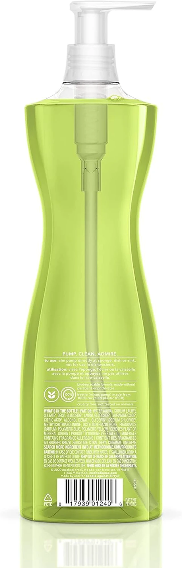 Alt view image 3 of 5 - Method Dish Soap 18Fl Oz, Lime + Sea Salt, Tough on Grease, Pack of 1