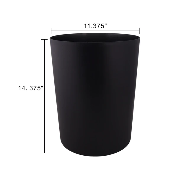Alt view image 5 of 6 - Mainstays 5Gallon Plastic Wastebasket, Open Top, Matte Black