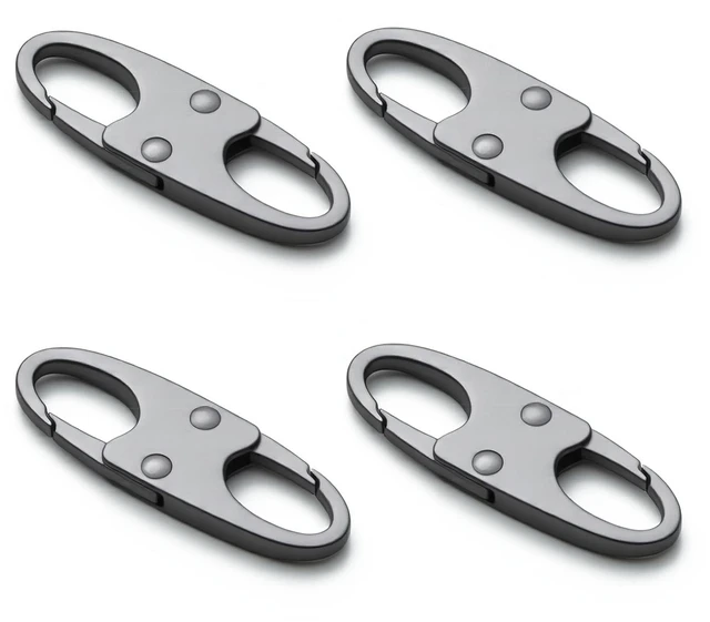 Main image of Zelin Anti Theft Zipper Clips Carabiner Travel Essentials 4Pcs Grey