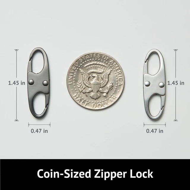 Alt view image 5 of 6 - Zelin Anti Theft Zipper Clips Carabiner Travel Essentials 4Pcs Grey