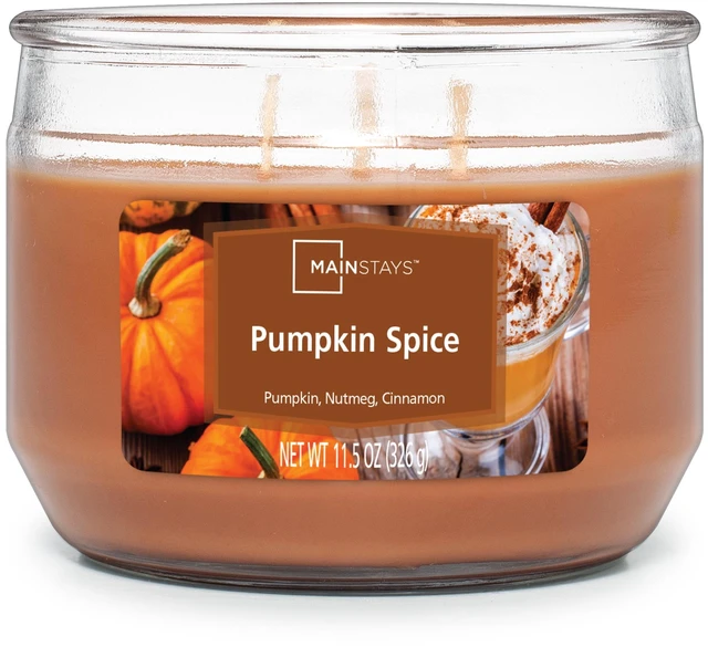 Main image of Mainstays Pumpkin Spice Scented 3-Wick Candle, 11.5oz